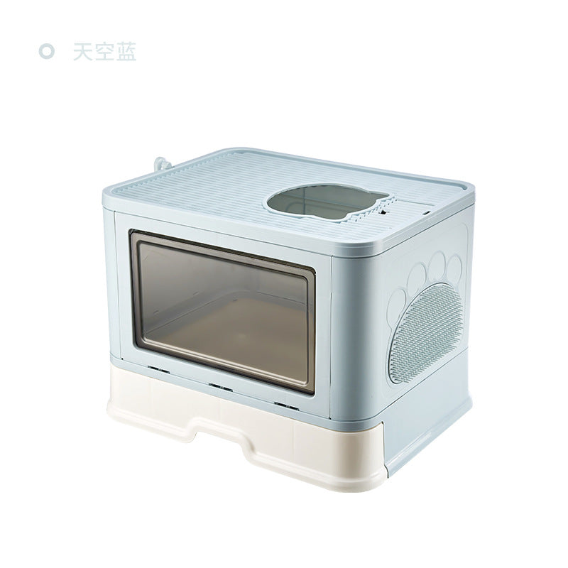 Foldable Drawer Cat Litter Box - Large Enclosed Design