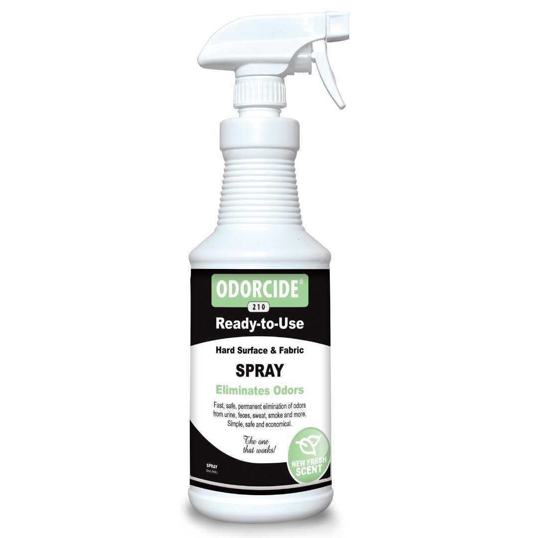 Odorcide Odor Eliminator Spray: Odor Eliminator for Strong Odor on Carpets Hardwood & More - Smoke Sweat & Pet Odor Eliminator for Home w/ Non-Enzymatic Formula 32 Oz (Fresh Scent)