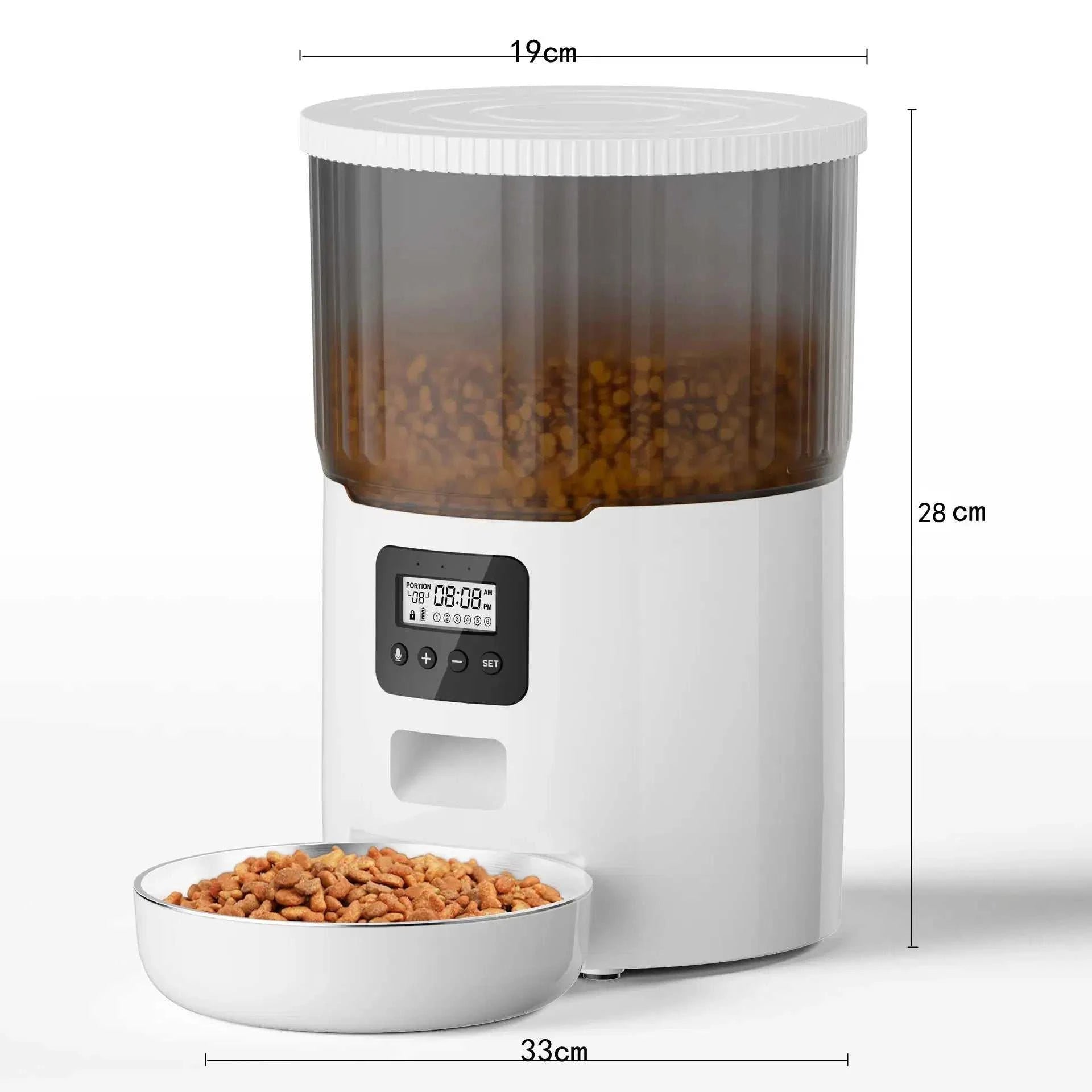 Cat Smart Dog Automatic Pet Feeder with 4L capacity, USB power, and WiFi connectivity for cats and dogs