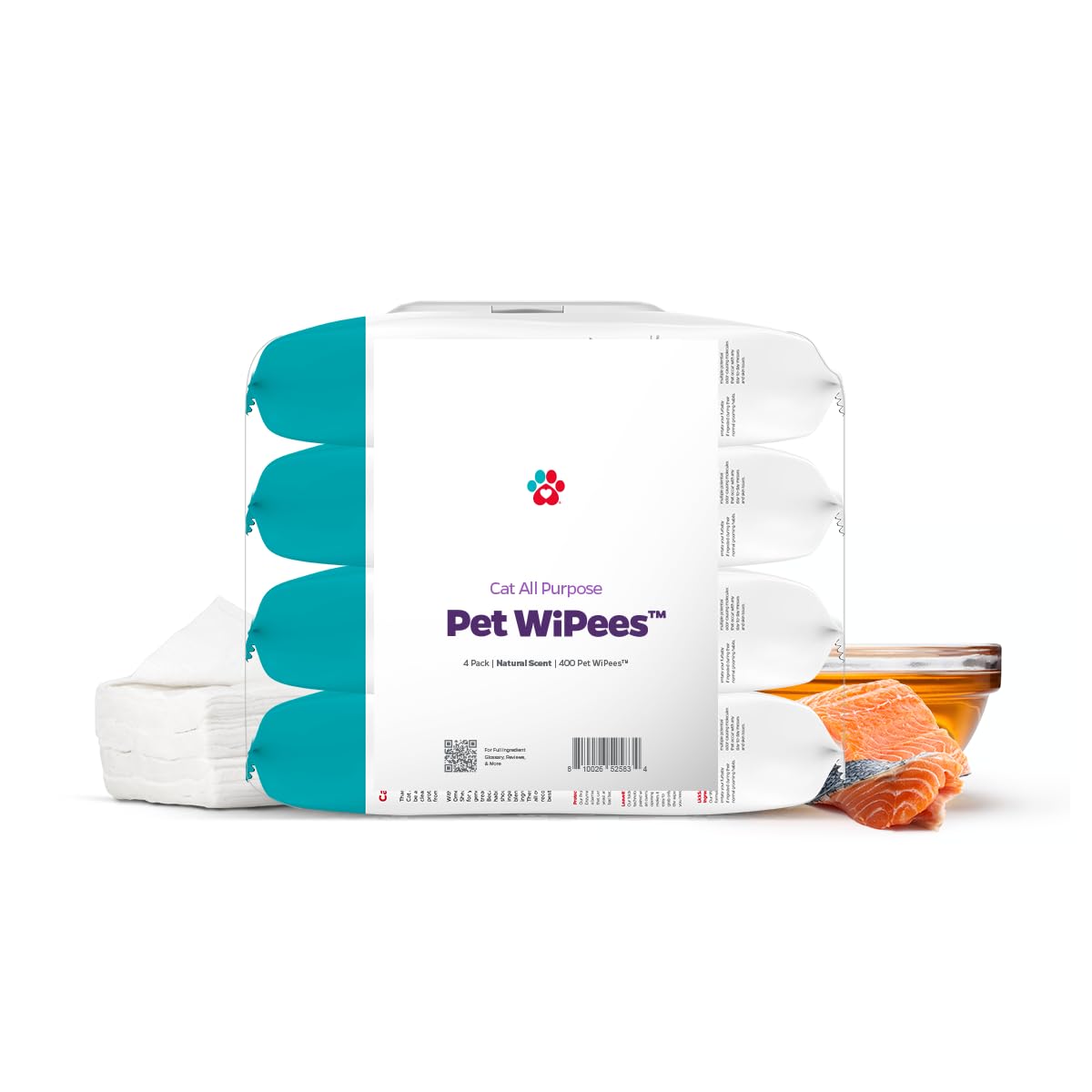 Pet Parents® Pet WiPees™ Cat All Purpose Cat Wipes Pet Wipes All Purpose Wipes for Cats & Cat Bath Wipes Cat Cleaning Wipes (100 Count (Pack of 4) Calming)