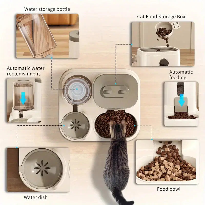 Automatic Pet Feeder with Water FountainAutomatic Pet Feeder